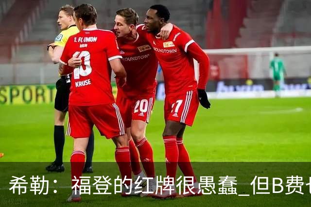 希勒：福登的红牌很愚蠢 但B费也应该被红牌罚下，如果罚就都得罚